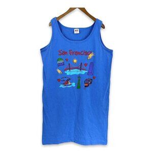 Vintage San Francisco Women's Pajama Dress One Size Fits like L-XL Made in USA